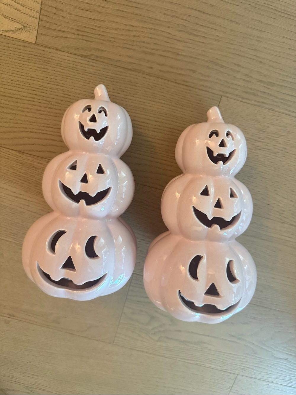 Pink Ceramic Triple Jack-o'-Lantern Décor - Home Accents